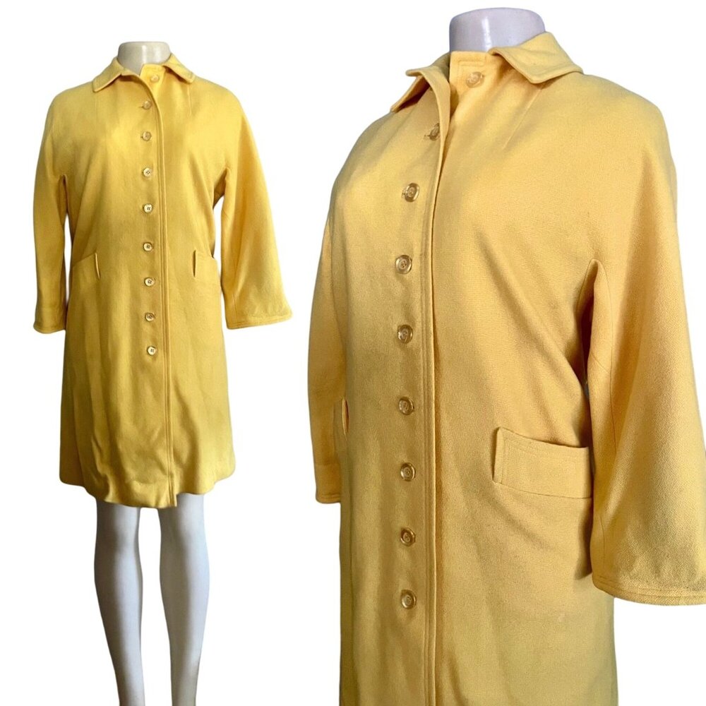 Midcentury A Lou Green Original coat jacket in Yellow Vintage women 1950s